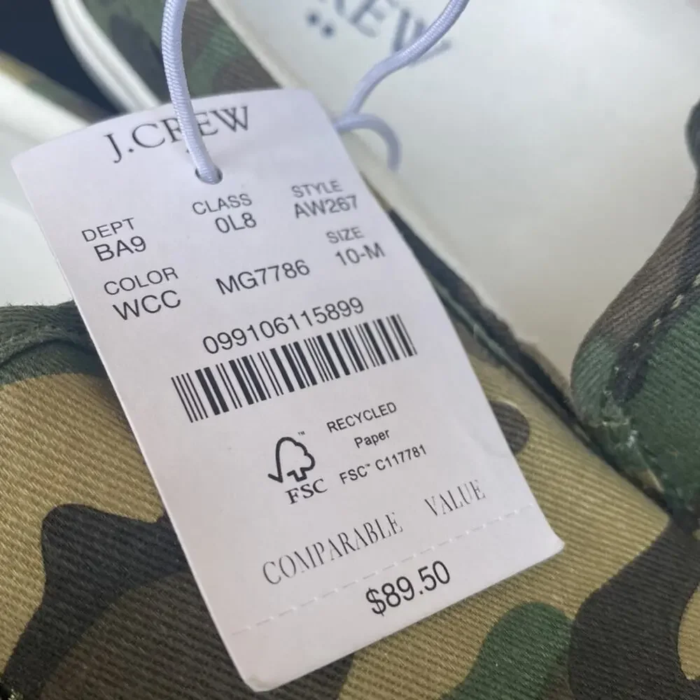J.Crew camo Explorer camo canvas slip-on sneakers
